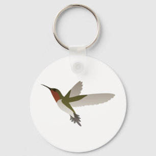 Ruby Throated Hummingbird Key Ring