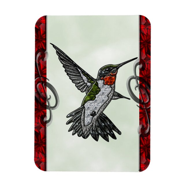 Ruby Throated Hummingbird Magnet (Vertical)