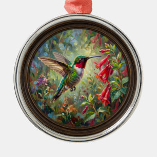 Ruby-throated Hummingbird Metal Ornament