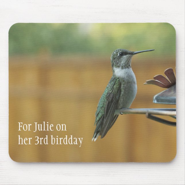 Ruby Throated Hummingbird Mouse Pad (Front)