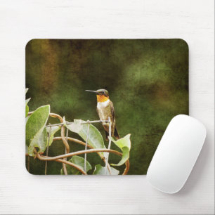 Ruby Throated Hummingbird Mouse Pad