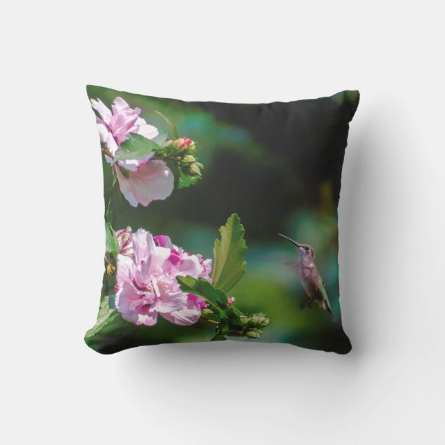 Ruby-throated Hummingbird - Original Photograph Cushion (Front)
