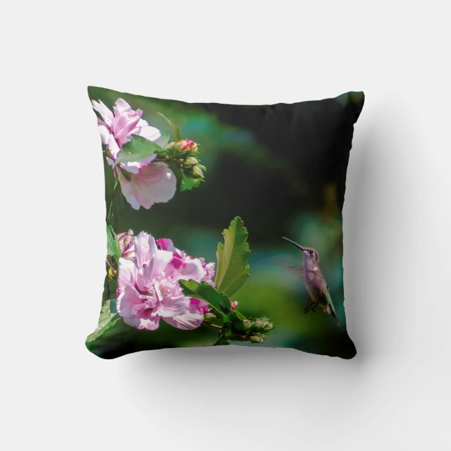 Ruby-throated Hummingbird - Original Photograph Cushion (Front)