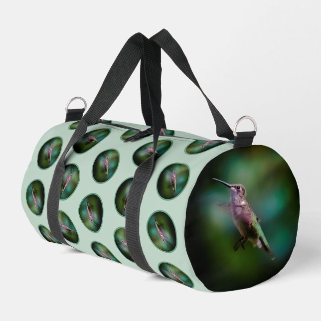 Ruby-throated Hummingbird Original Photograph Duffle Bag (Left Corner)