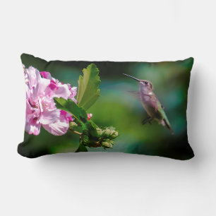 Ruby-throated Hummingbird - Original Photograph Lumbar Cushion