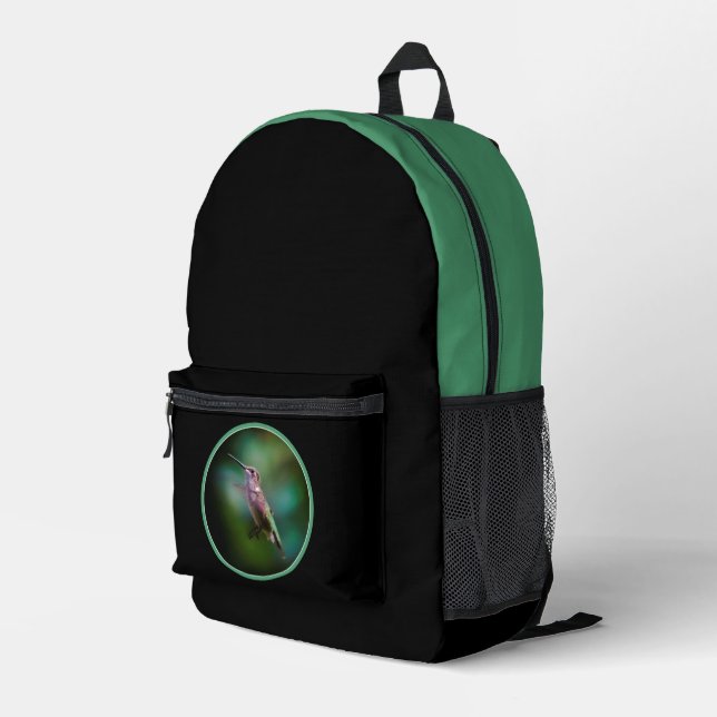 Ruby-throated Hummingbird - Original Photograph Printed Backpack (Back Corner Right)