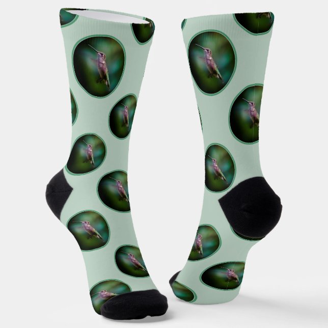 Ruby-throated Hummingbird Original Photograph Socks (Angled)