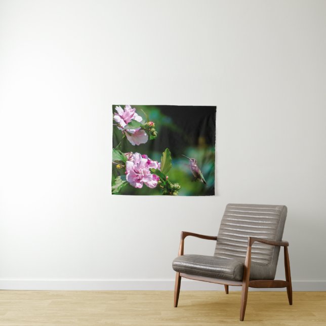 Ruby-throated Hummingbird - Original Photograph Tapestry (In Situ (Horizontal))
