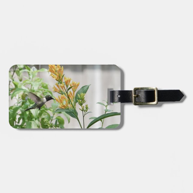 Ruby-Throated Hummingbird, Personalised  Luggage Tag (Front Horizontal)