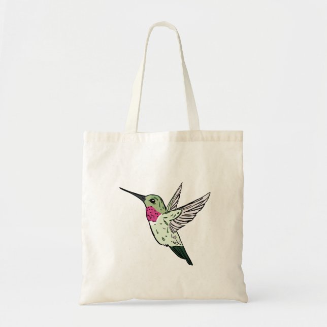 Ruby Throated Hummingbird Personalised Tote Bag (Front)