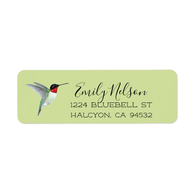 Ruby-throated Hummingbird Return Address Label (Front)