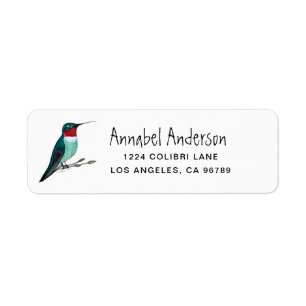 Ruby-throated Hummingbird Return Address Label