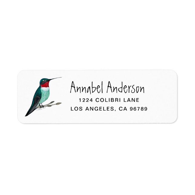 Ruby-throated Hummingbird Return Address Label (Front)
