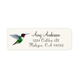 Ruby-throated Hummingbird Return Address Label
