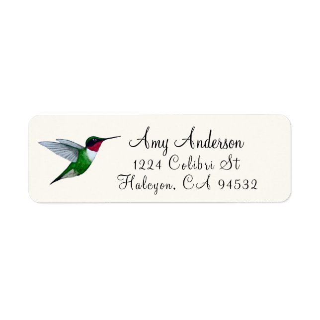 Ruby-throated Hummingbird Return Address Label (Front)