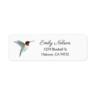 Ruby-throated Hummingbird Return Address Label