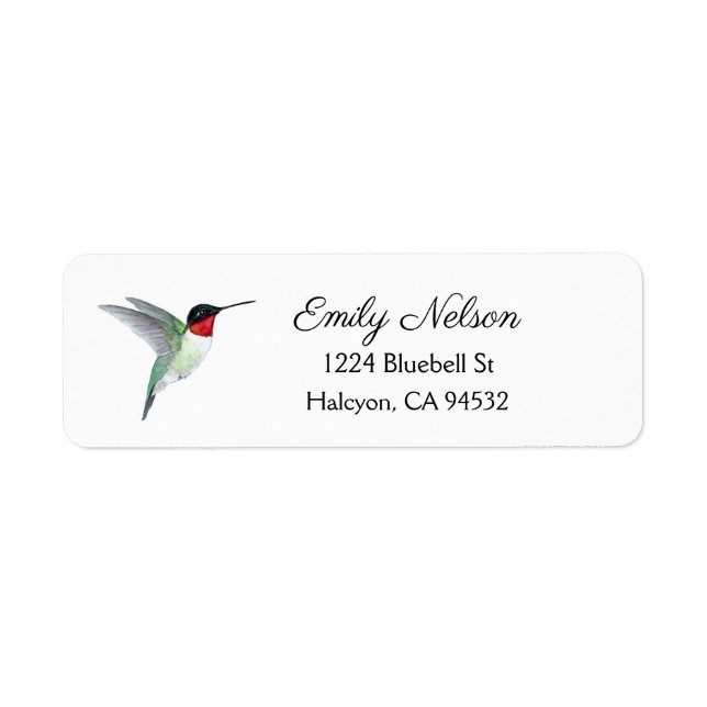 Ruby-throated Hummingbird Return Address Label (Front)