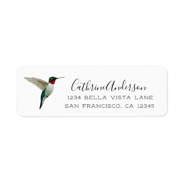 Ruby-throated Hummingbird Return Address Label (Front)