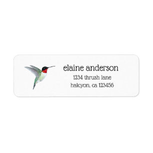Ruby-throated Hummingbird Return Address Label
