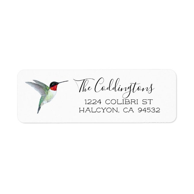 Ruby-throated Hummingbird Return Address Label (Front)