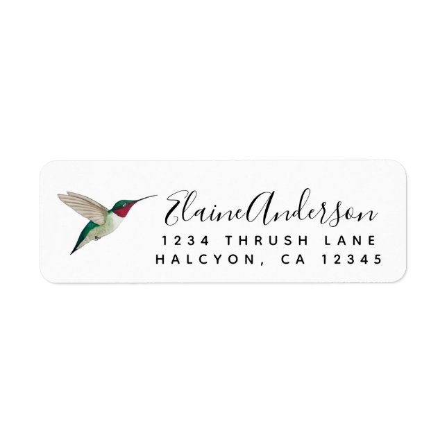 Ruby-throated Hummingbird return address Label (Front)