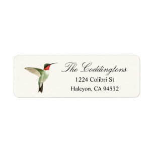 Ruby-throated Hummingbird Return Address Label