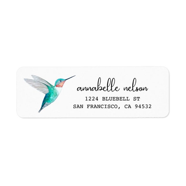 Ruby-throated Hummingbird Return Address Label (Front)