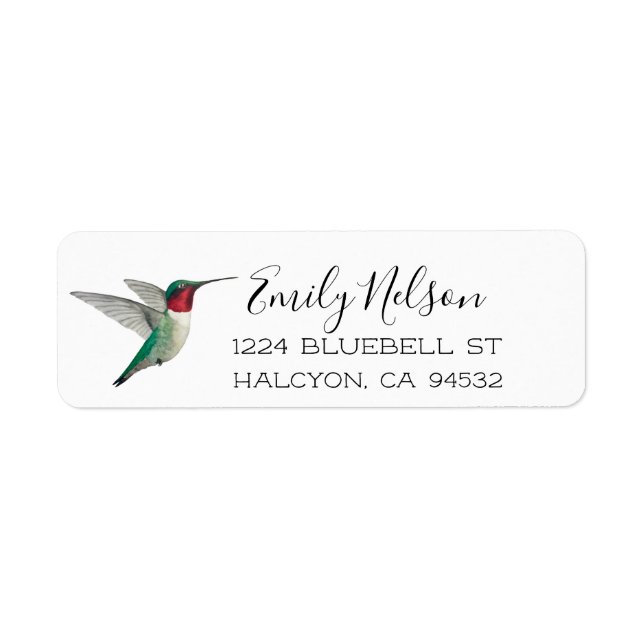 Ruby-throated Hummingbird Return Address Label (Front)