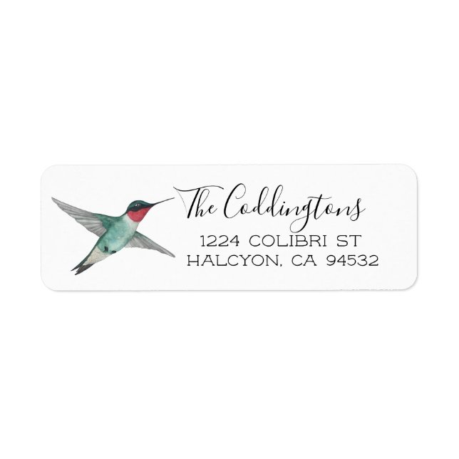 Ruby-throated Hummingbird Return Address Label (Front)