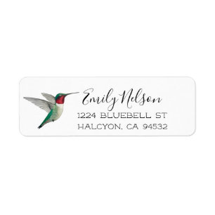 Ruby-throated Hummingbird Return Address Return Address Label