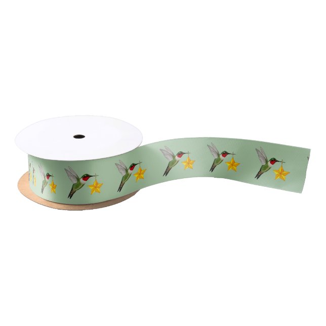 Ruby-throated Hummingbird Satin Ribbon (Spool)