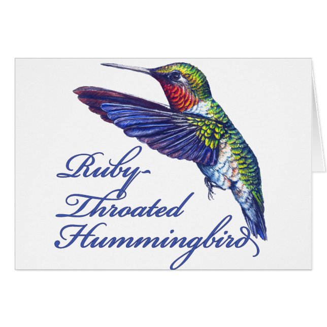 Ruby Throated Hummingbird Scripted (Front Horizontal)