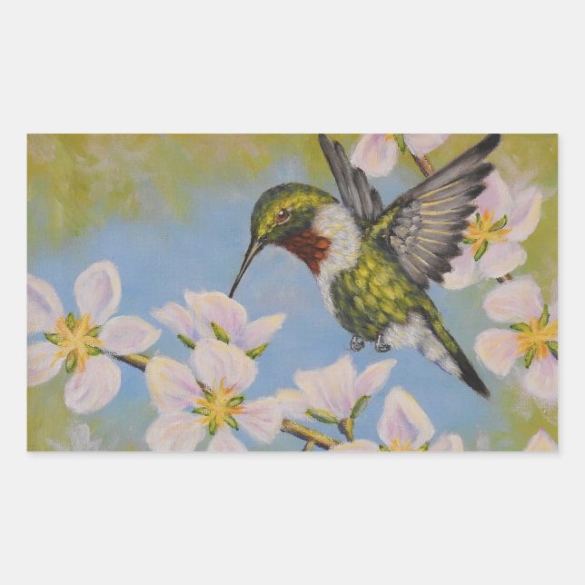 Ruby-Throated Hummingbird - Stickers (Front)