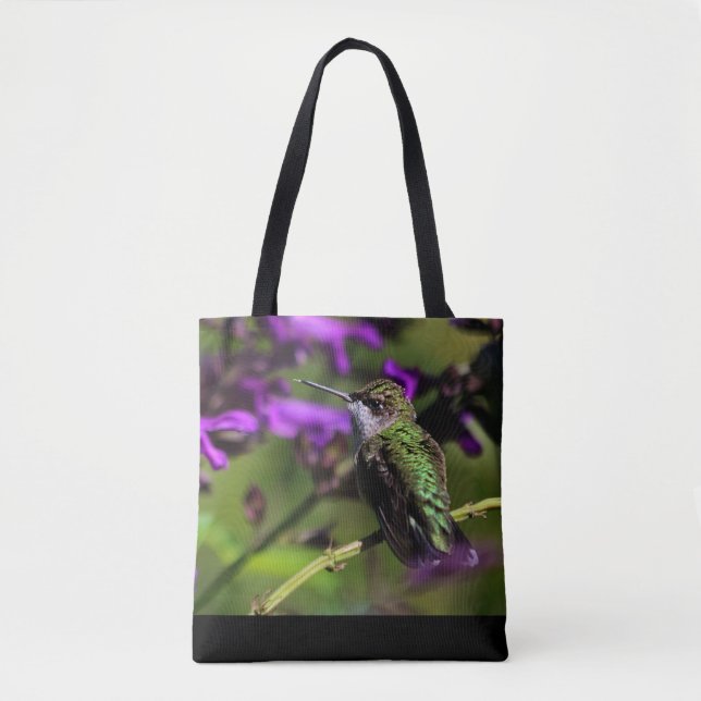 Ruby-Throated Hummingbird Tote Bag (Front)