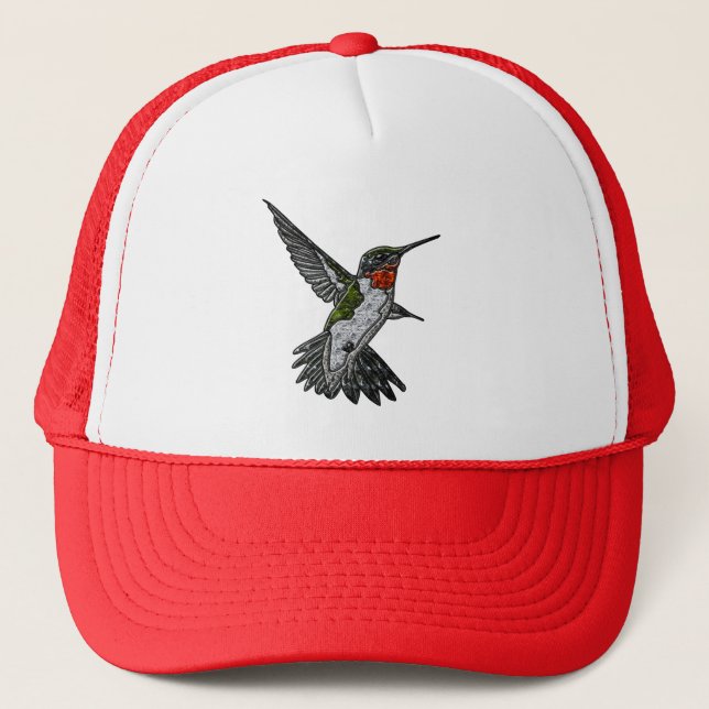 Ruby Throated Hummingbird Trucker Hat (Front)