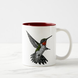 Ruby Throated Hummingbird Two-Tone Coffee Mug