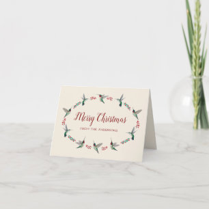 Ruby-throated Hummingbirds Holiday Card