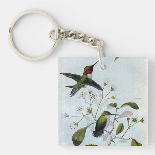 Ruby-throated Hummingbirds Key Ring (Front)