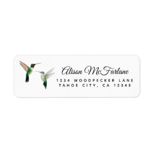 Ruby-throated Hummingbirds return address  Label