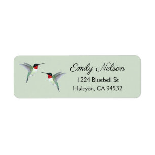 Ruby-throated Hummingbirds Return Address Label