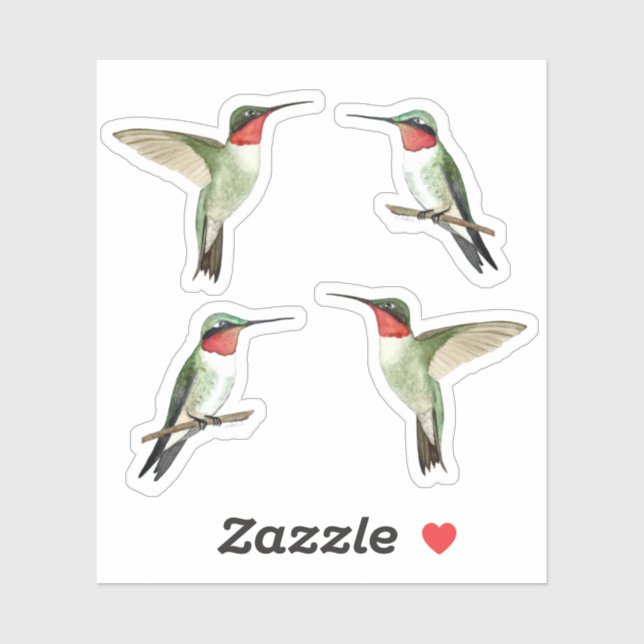 Ruby-throated Hummingbirds Sticker (Sheet)