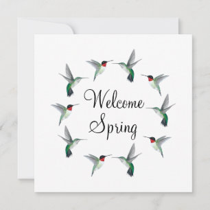 Ruby-throated Hummingbirds Welcome Spring Card