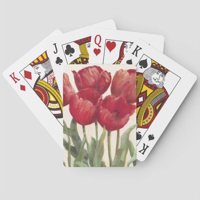 Ruby Tulips Playing Cards (Back)