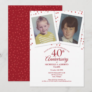 Ruby Wedding 40th Anniversary Childhood Photos Invitation