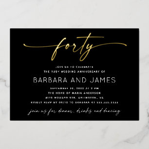 Ruby Wedding 40th Anniversary   Gold & Black Photo