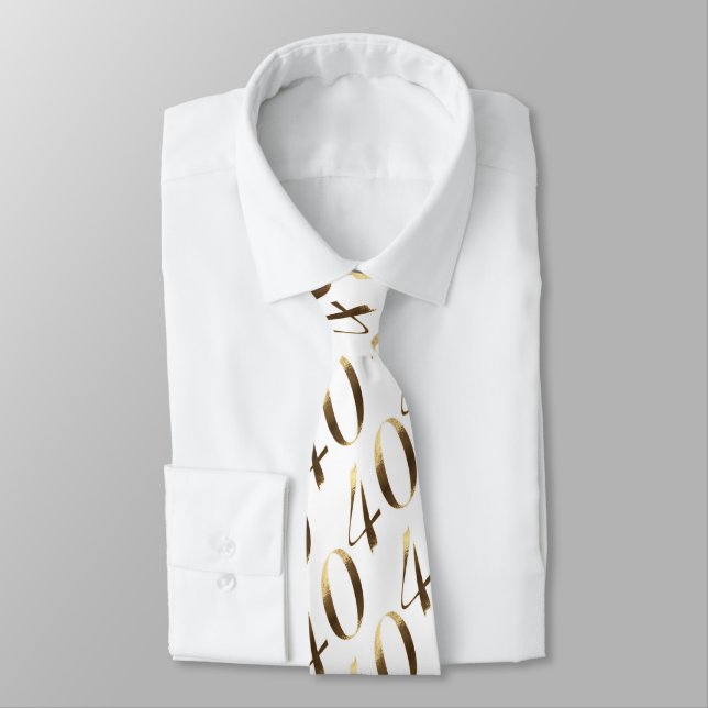 Ruby Wedding 40th Birthday Anniversary Neck Tie (Tied)