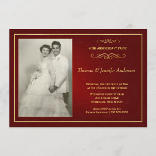 Ruby Wedding Anniversary Invitations - 40th