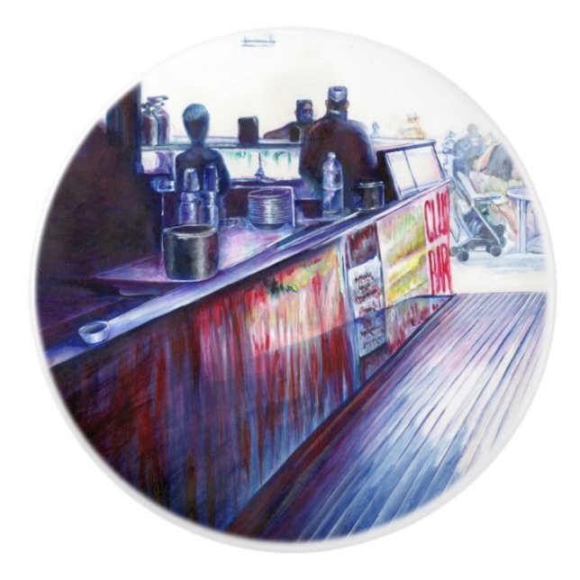 Ruby's, Coney Island, New York Ceramic Knob (Front)