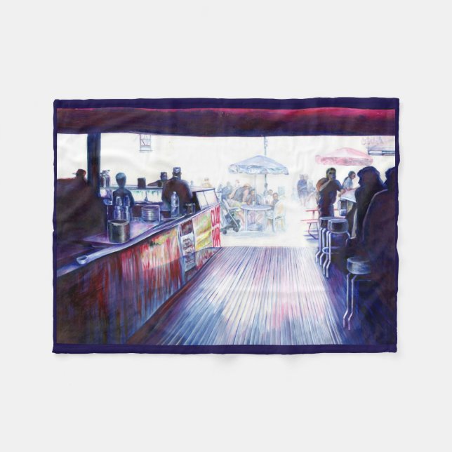 Ruby's, Coney Island, New York Fleece Blanket (Front (Horizontal))