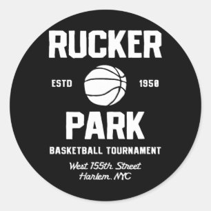 Rucker Park Sketll Tournament Harlem Nyc Streetll  Classic Round Sticker